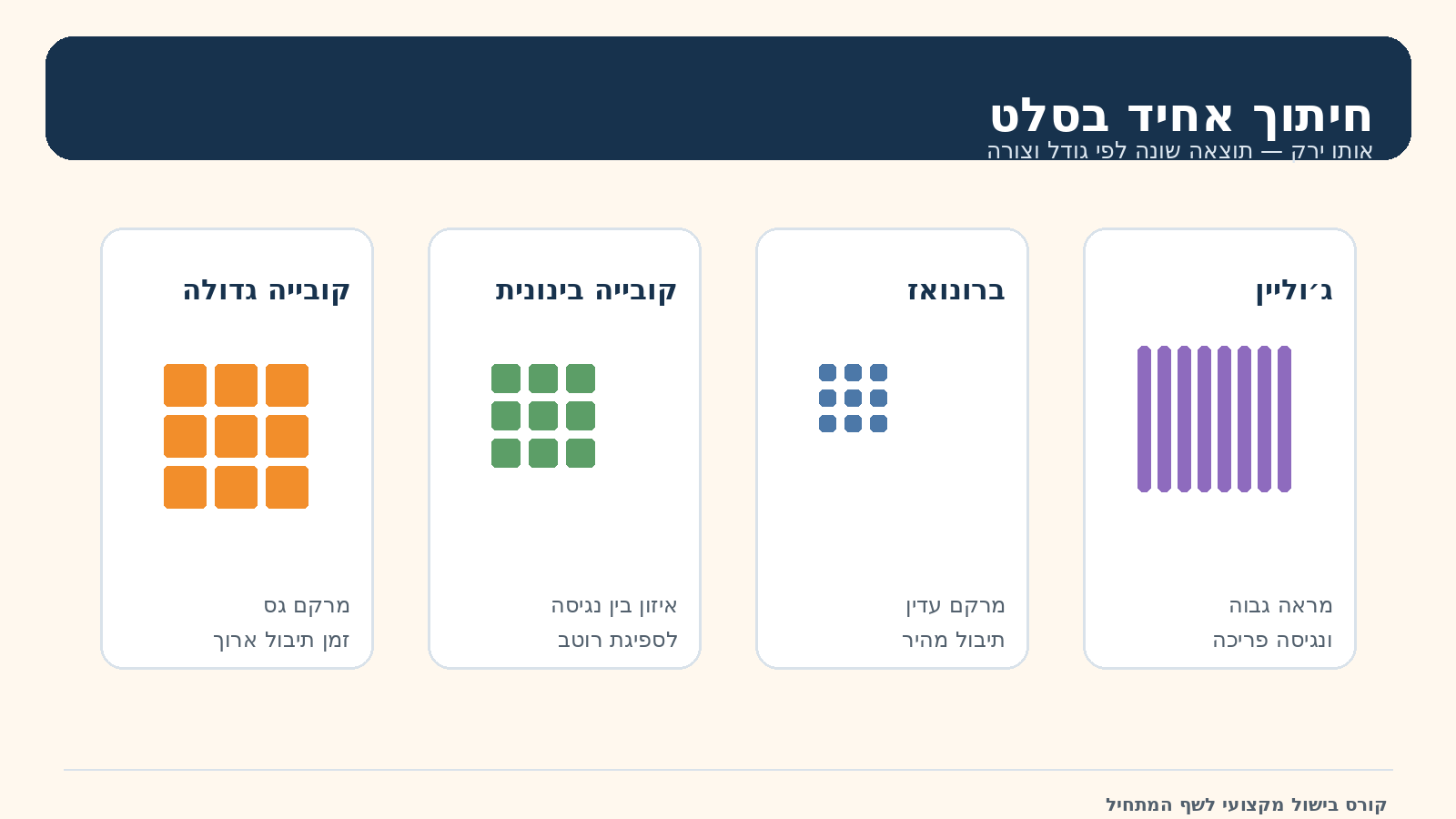 חיתוך אחיד בסלט